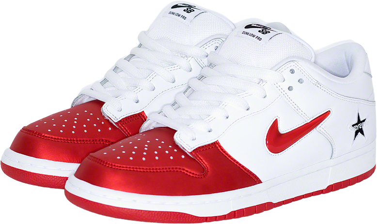 Supreme x Nike SB Dunk Low Red White